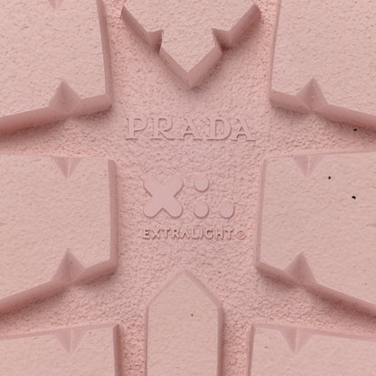 Prada Shearling Metal Triangle Logo Lug Sole 20mm Slide Sandals 41 Orchidea 8 of 11