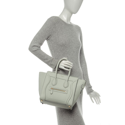 Celine Drummed Calfskin Micro Luggage Jade 2 of 6