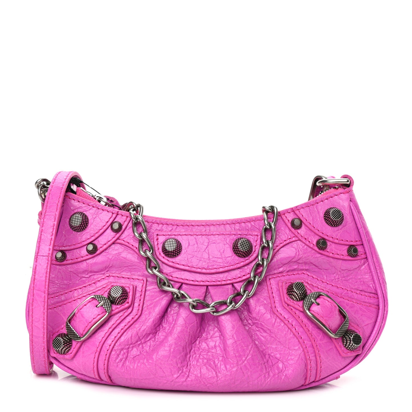 Agneau Arena Le Cagole Mini Purse With Chain Lipstick Pink