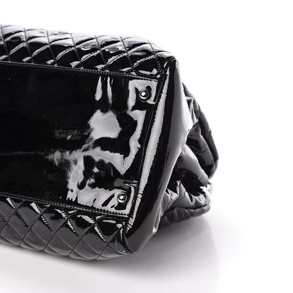 Chanel Patent Quilted Maxi Just Mademoiselle Bowling Bag Black 9 of 10