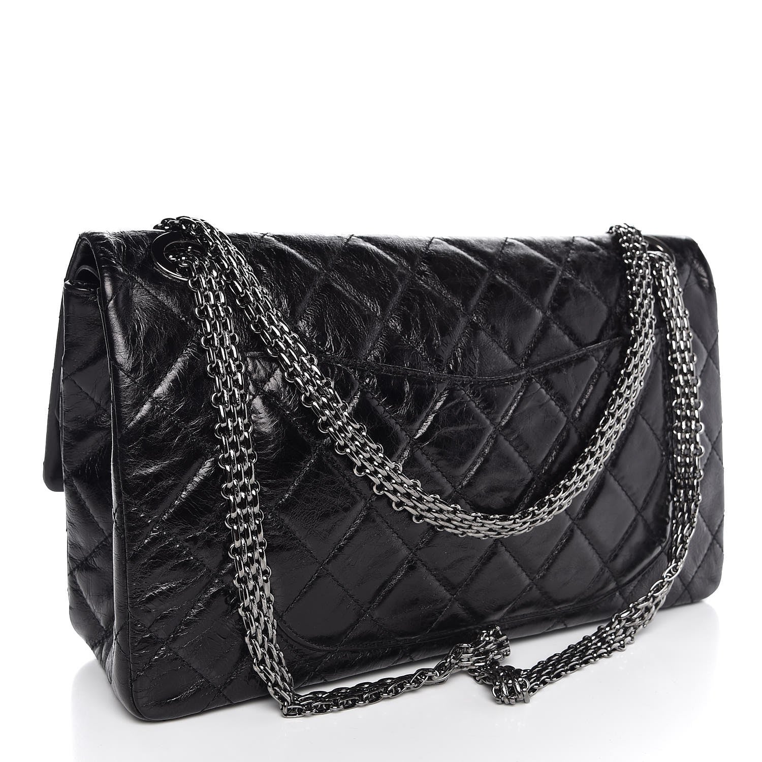 Chanel Metallic Aged Calfskin Quilted 2.55 Reissue 228 Flap Black 3 of 8