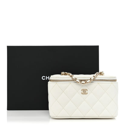 Chanel Caviar Quilted Small Vanity Case With Chain White 11 of 11