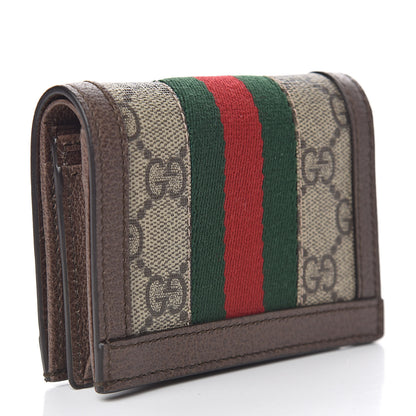 Gucci GG Supreme Monogram Web Ophidia Card Case Beige New Acero 3 of 8