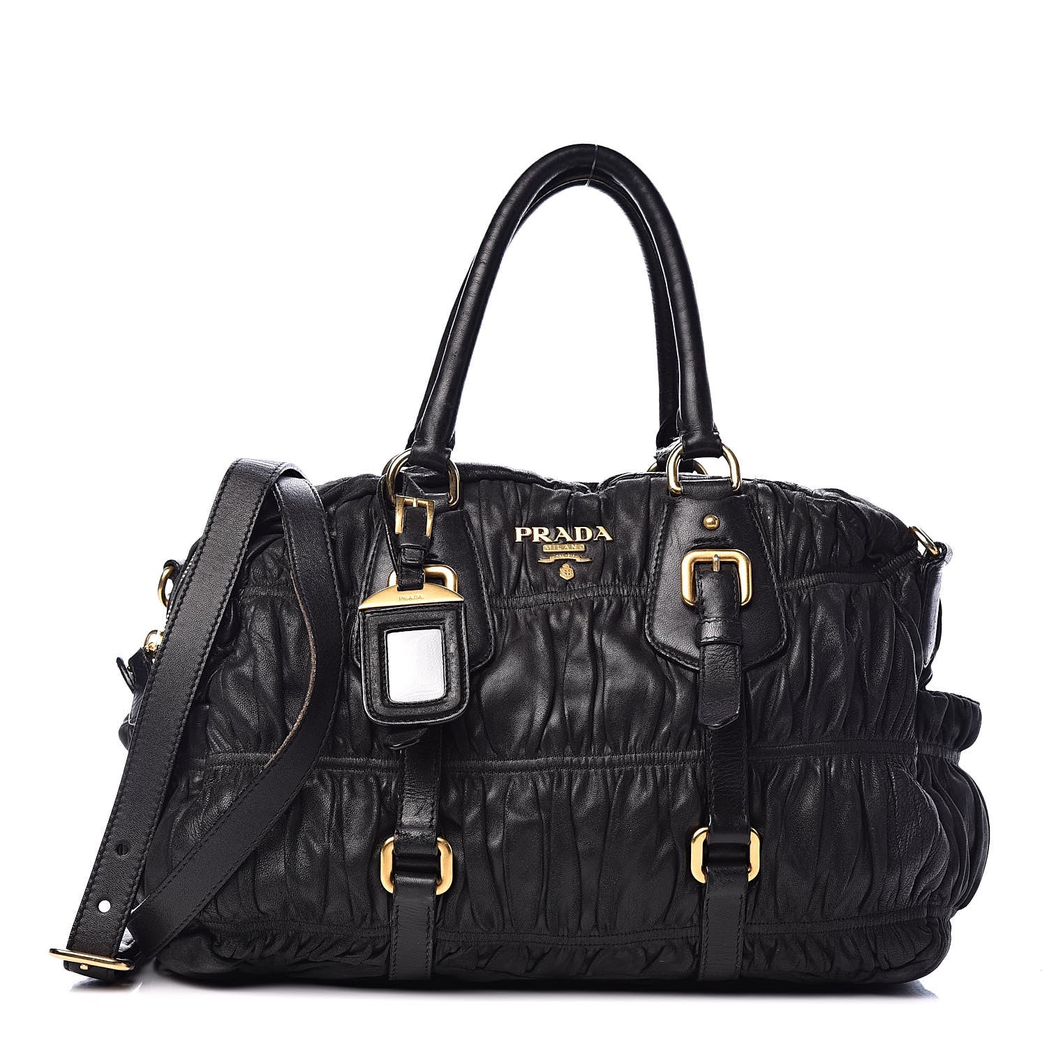 Prada Nappa Gaufre Satchel Black 1 of 13