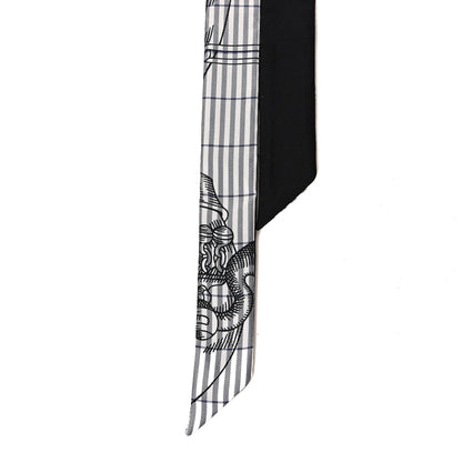Hermes Silk Della Cavalleria Finesse Twillon Scarf Marine White 2 of 3
