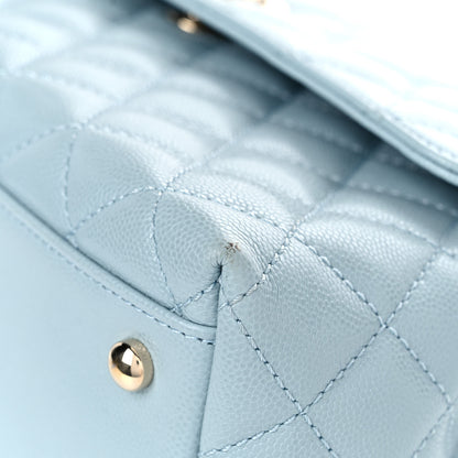 Chanel Caviar Quilted Small Coco Handle Flap Light Blue 9 of 14