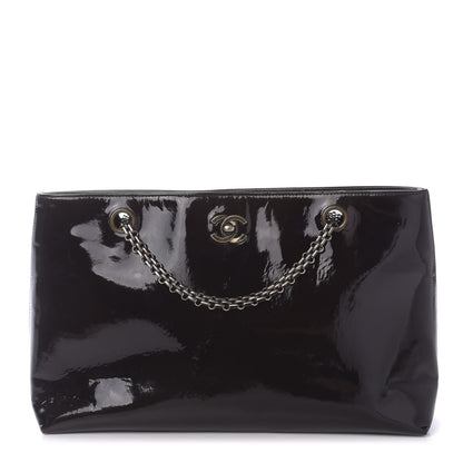 Chanel Patent Mademoiselle Tote Brown 1 of 11