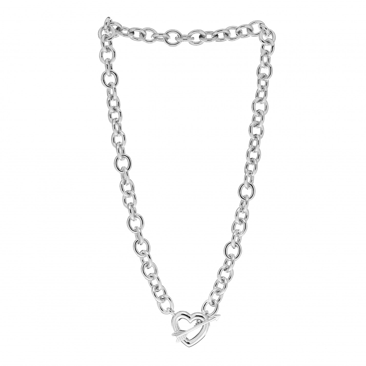 Tiffany Sterling Silver Heart and Arrow Toggle Necklace 3 of 5