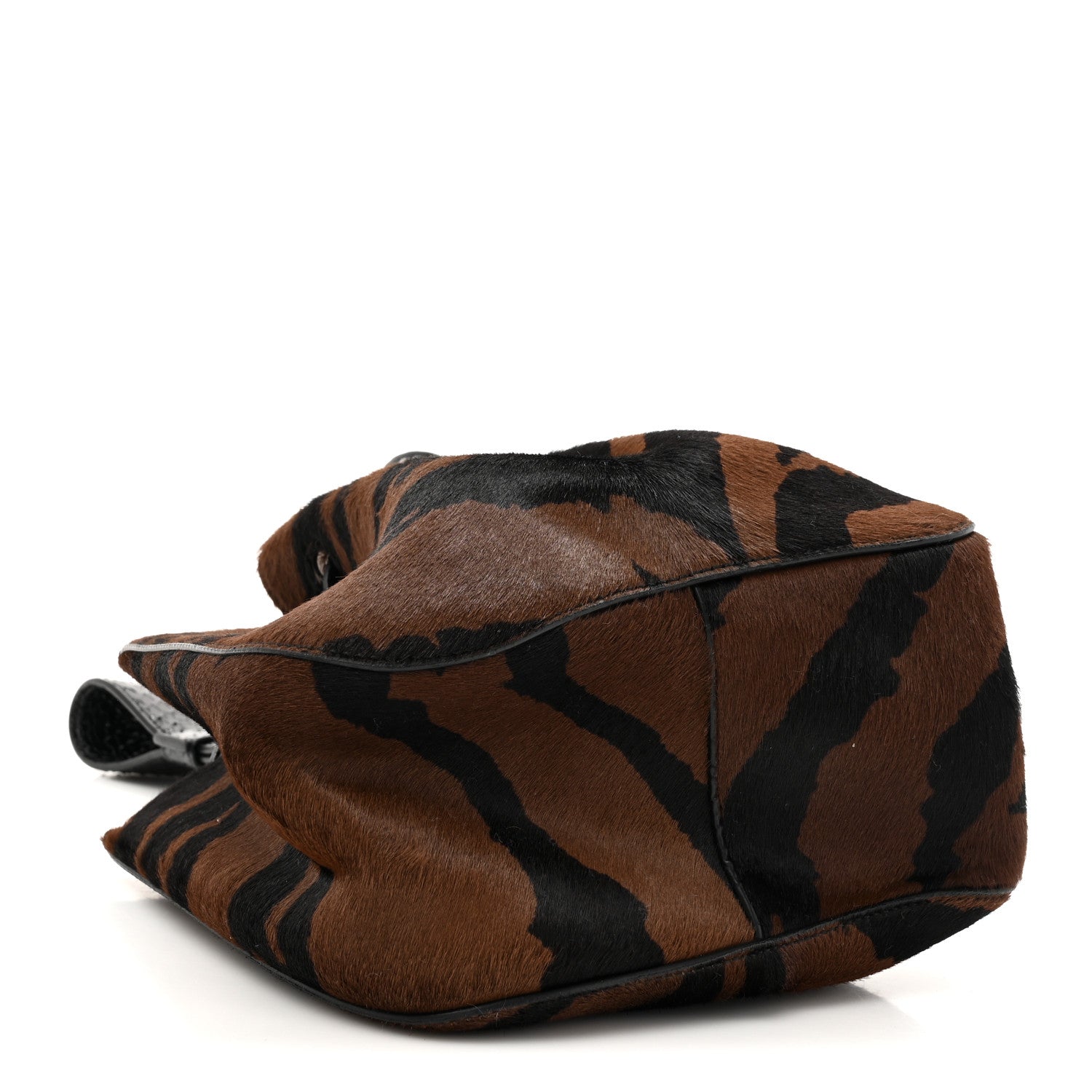Alaia Pony Hair Zebra Print Snakeskin Rose-Marie 19 Bag Brown Black 4 of 9