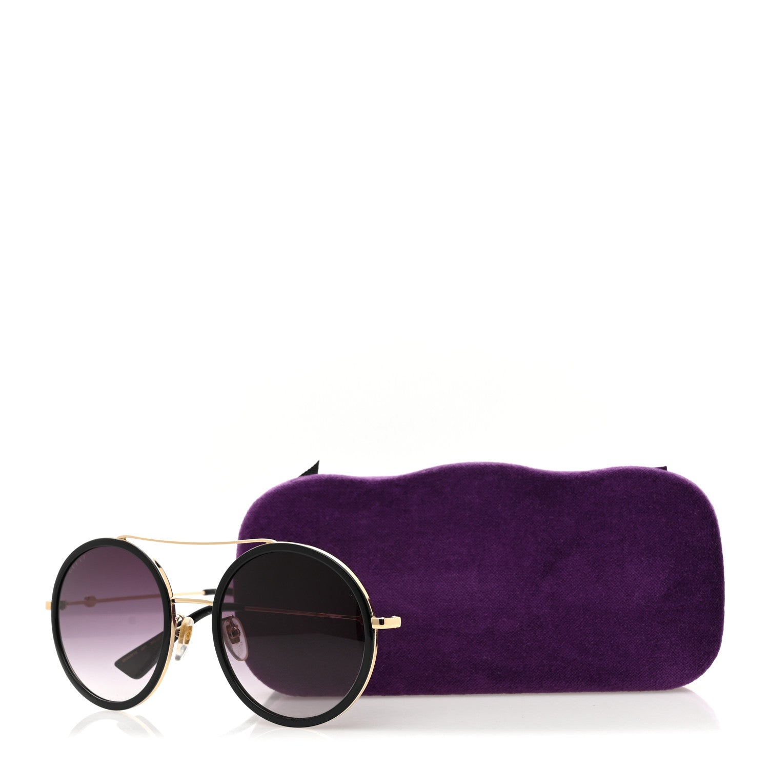 Gucci Metal Round Frame Sunglasses GG0061S Black 8 of 8