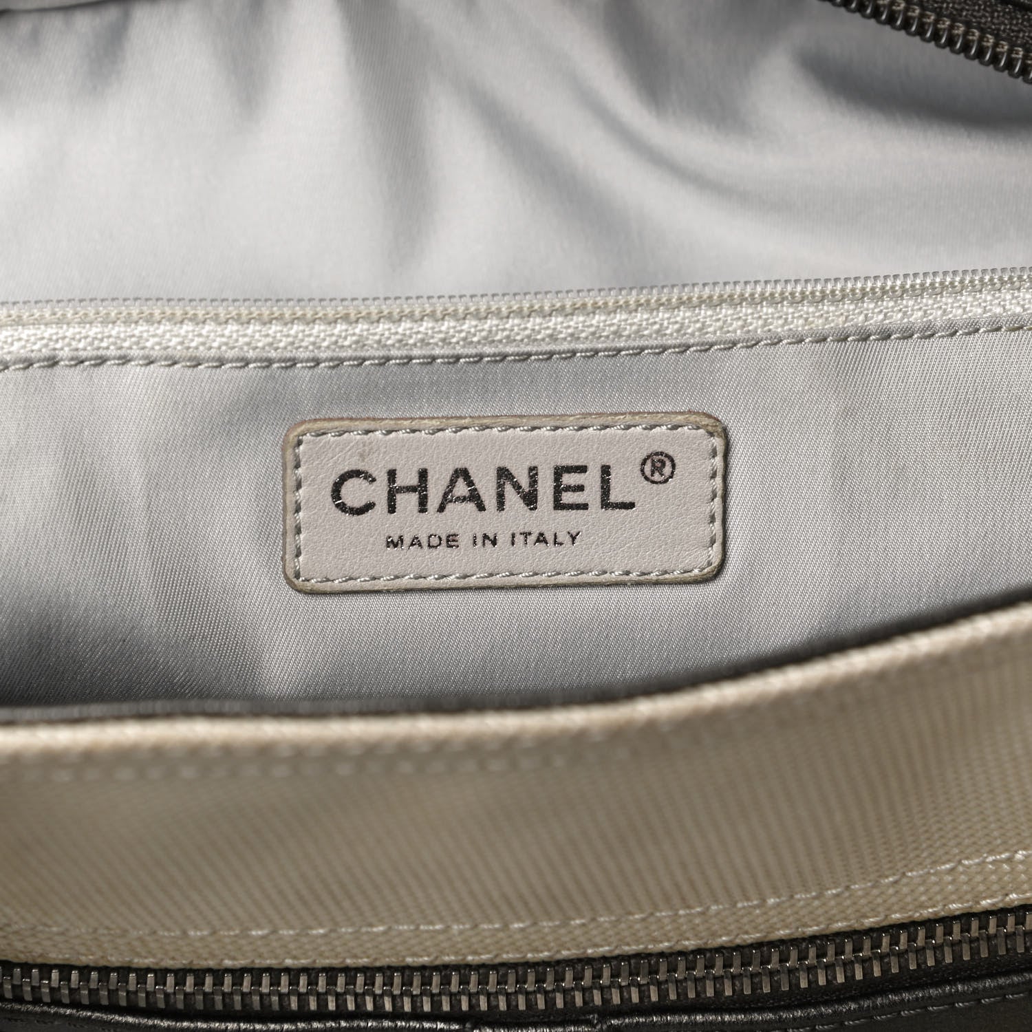Chanel Coated Canvas Quilted Large Paris Biarritz Tote Silver 6 of 18
