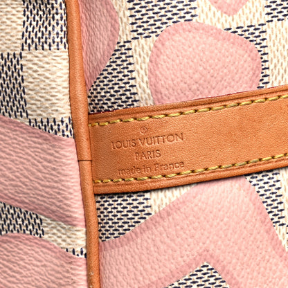 Louis Vuitton Damier Azur Tahitienne Speedy Bandouliere 30 Rose Ballerine 6 of 27