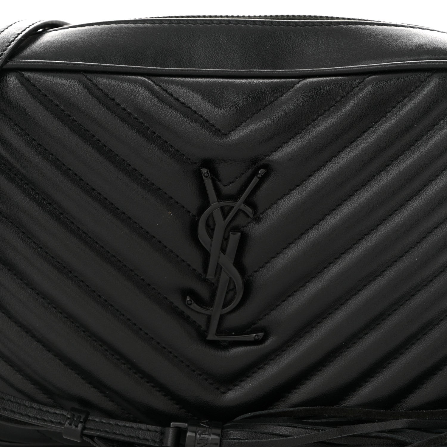 Saint Laurent Calfskin Matelasse Monogram Monochrome Lou Camera Bag Black 8 of 10