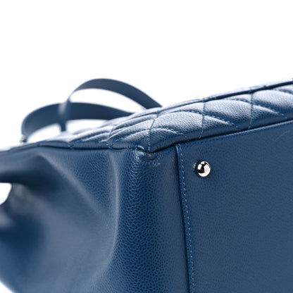 Chanel Caviar Quilted XL Grand Shopping Tote GST Navy Blue 10 of 15