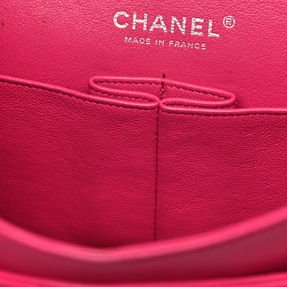 Chanel Lambskin Quilted Medium Double Flap Dark Pink 14 of 22