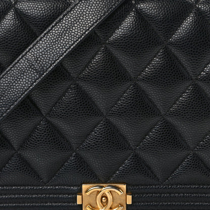 Chanel Caviar Quilted Boy Wallet On Chain WOC Black 9 of 11