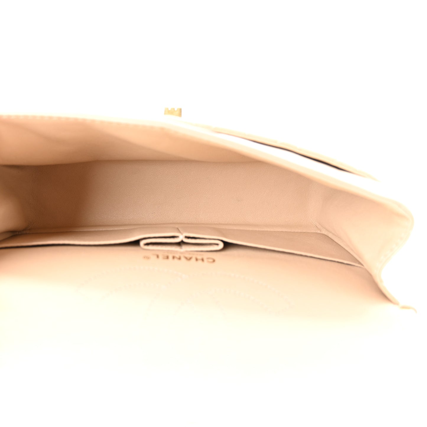 Patent Distressed Calfskin Quilted 2.55 Reissue 225 Flap Beige