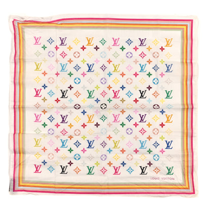 Louis Vuitton Silk Monogram Multicolor Scarf White 1 of 4