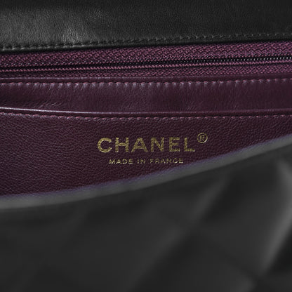 Chanel Lambskin Quilted Jumbo Single Flap Black 8 of 10