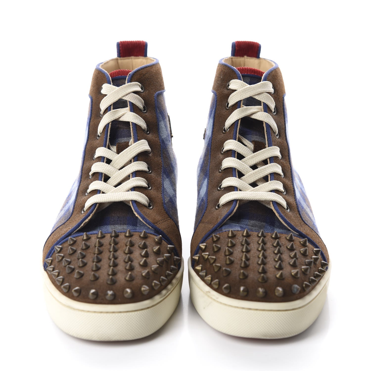 Christian Louboutin Crosta Barbara Square Lou Spikes Orlato Flat Sneakers 46 Version Blue 2 of 13
