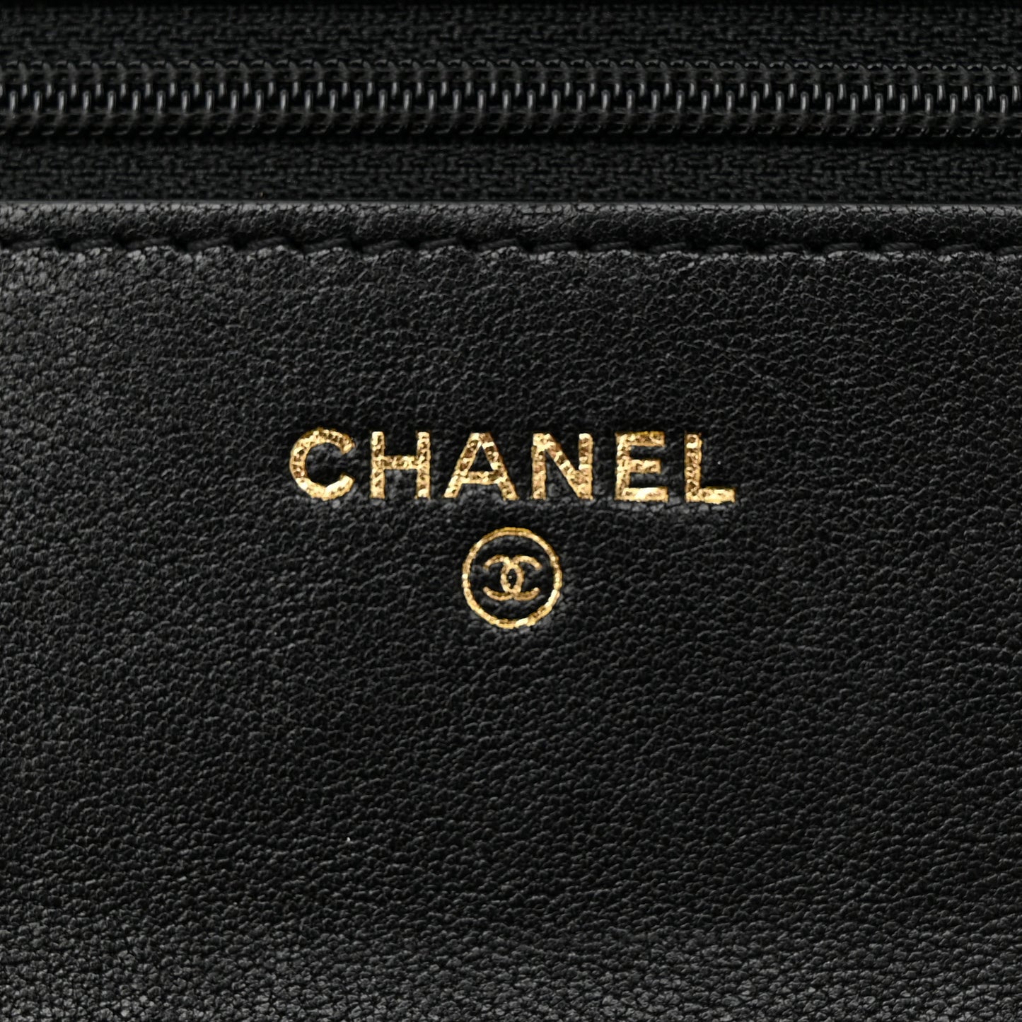 Caviar Chevron Quilted Vintage Mademoiselle Wallet On Chain WOC Black