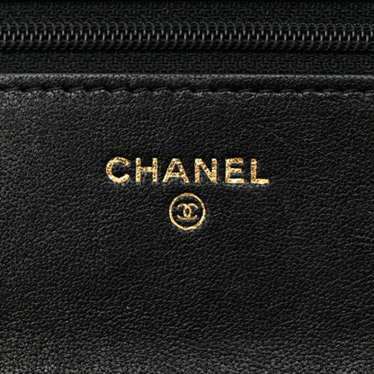 Chanel Caviar Chevron Quilted Vintage Mademoiselle Wallet On Chain WOC Black 7 of 13