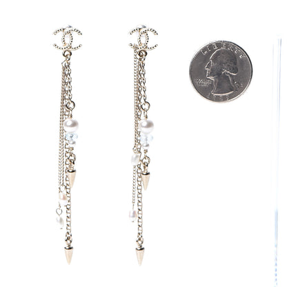 Chanel Pearl Beaded CC Drop Earrings Gold 2 of 5