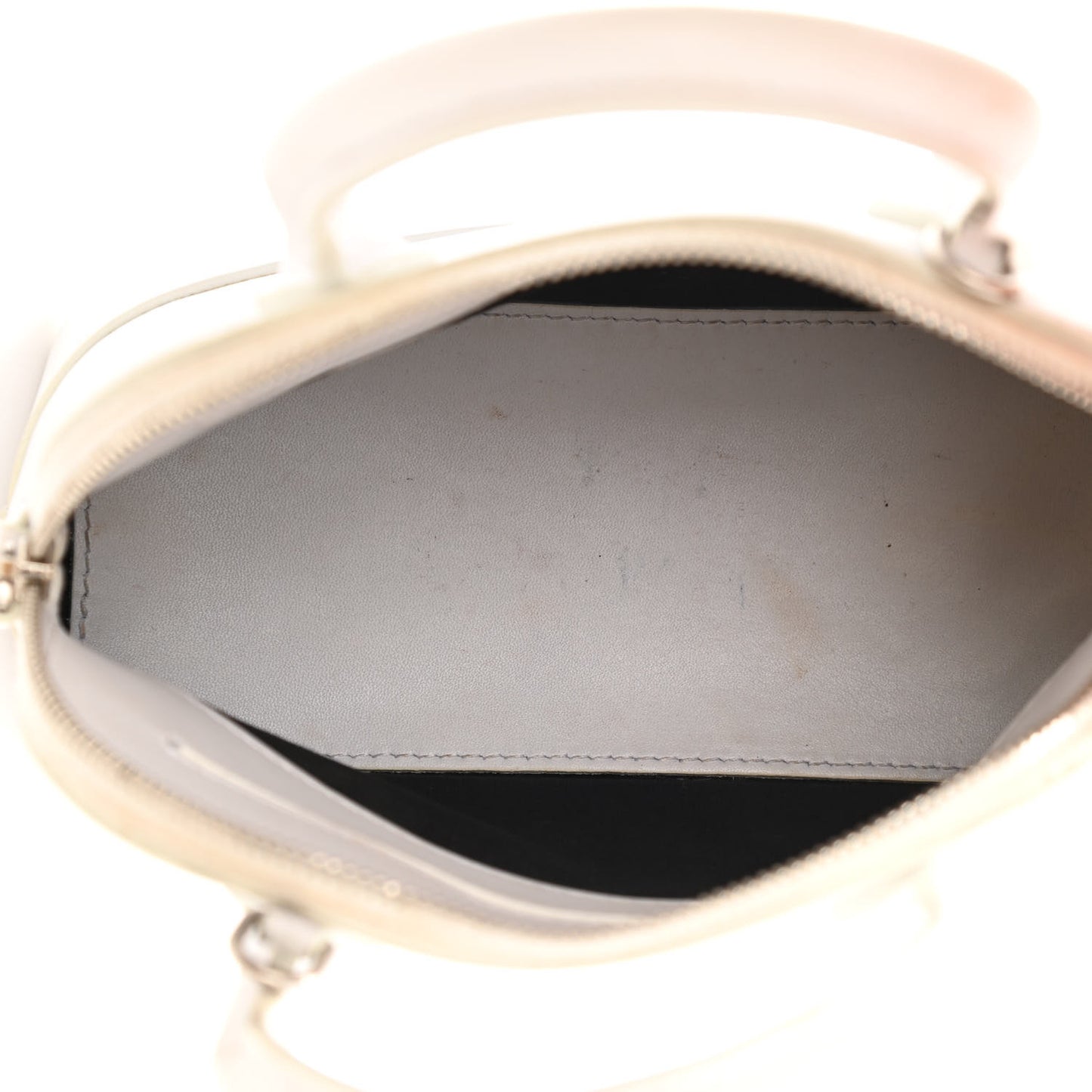 Calfskin Gothic Logo XXS Ville Top Handle Bag White