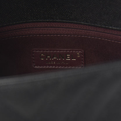 Chanel Caviar Chevron Quilted Small Coco Handle Flap Black 6 of 11