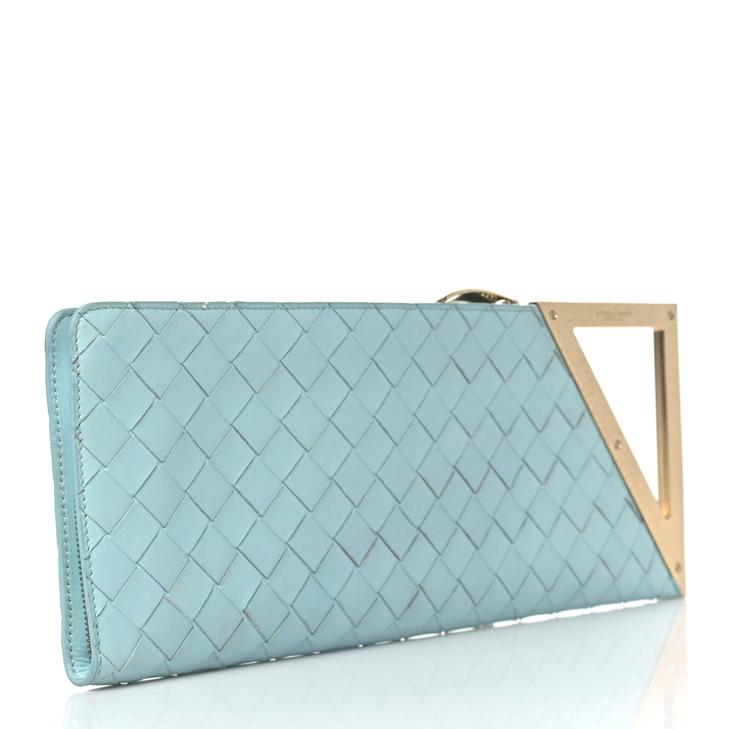 Bottega Veneta Nappa Intrecciato Small BV Rim Clutch Light Blue 3 of 7