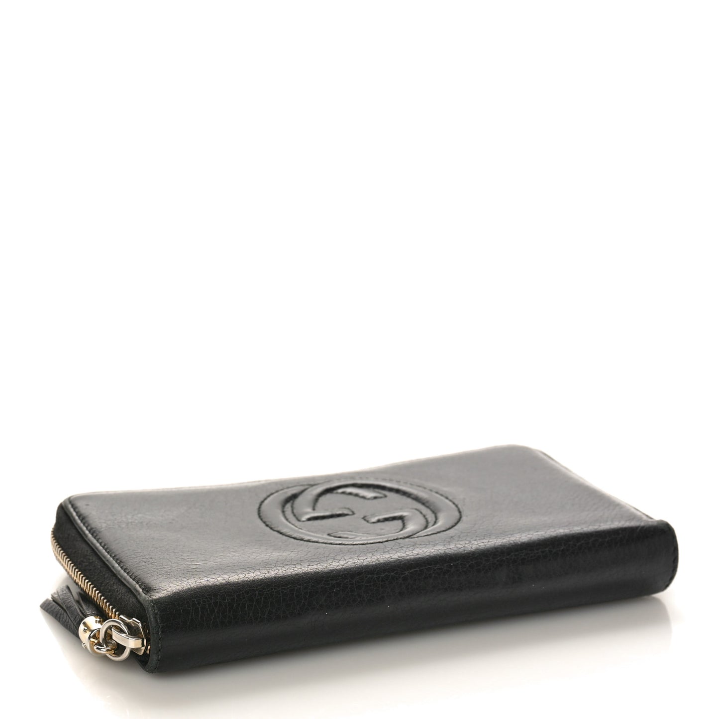 Pebbled Calfskin Soho Zip Around Wallet Black