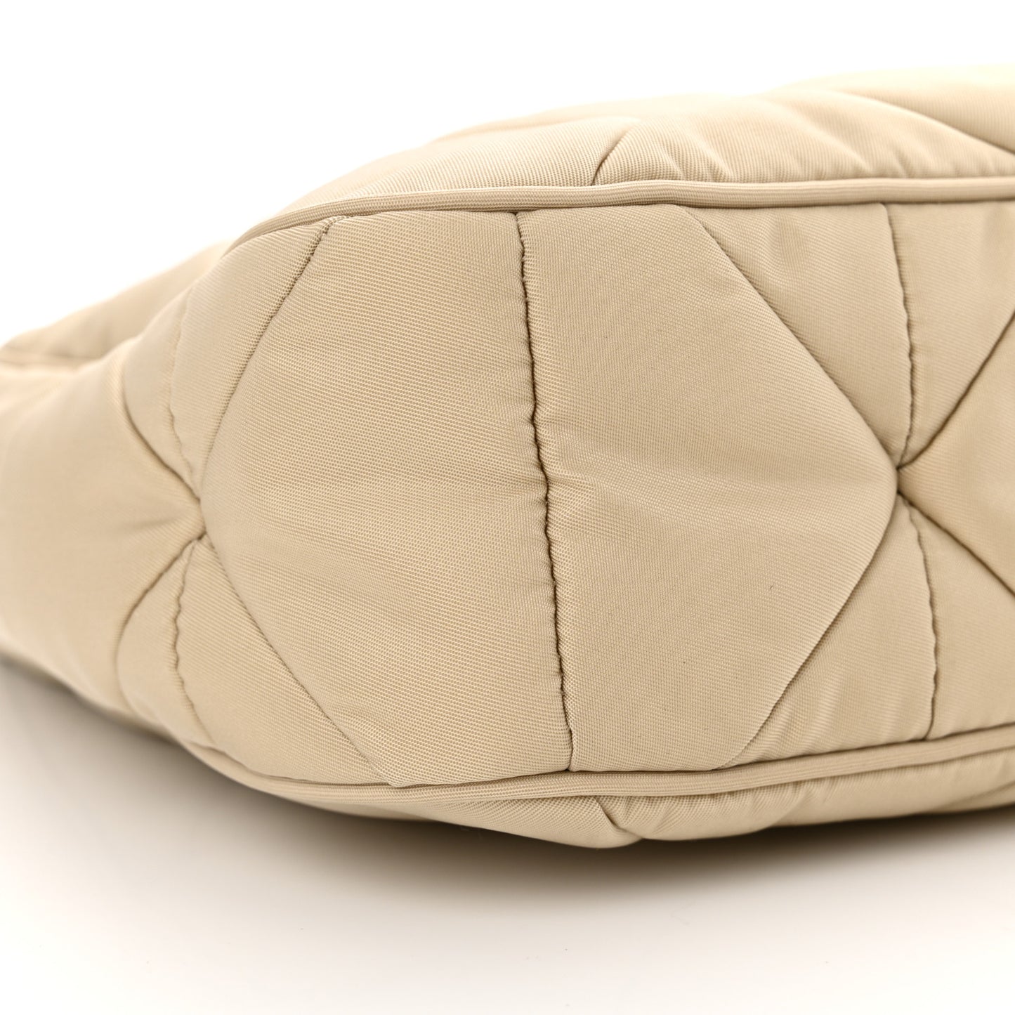 Re-Nylon Triangle Quilted Padded Patchwork System Shoulder Bag Deserto