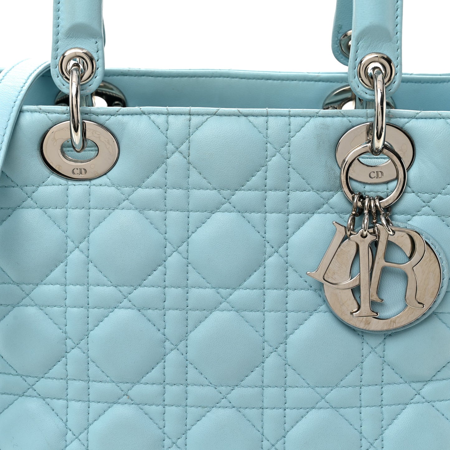 Lambskin Cannage Medium Lady Dior Light Blue