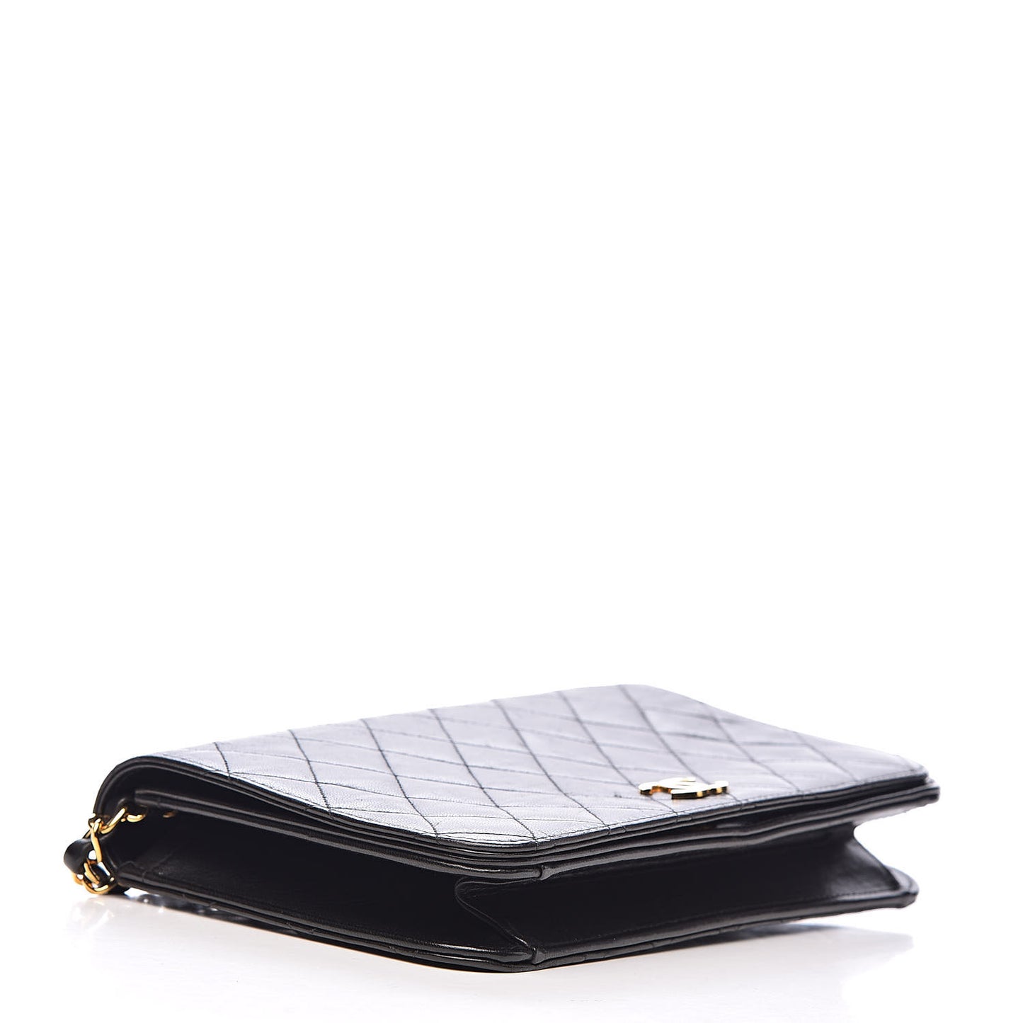 Lambskin Quilted Small Single Flap Black