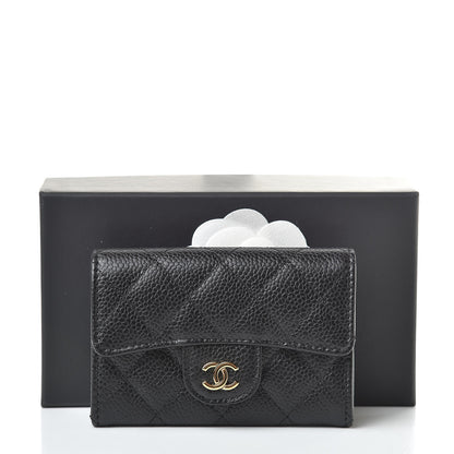 Chanel Caviar Quilted Flap Card Holder Wallet Black 9 of 9