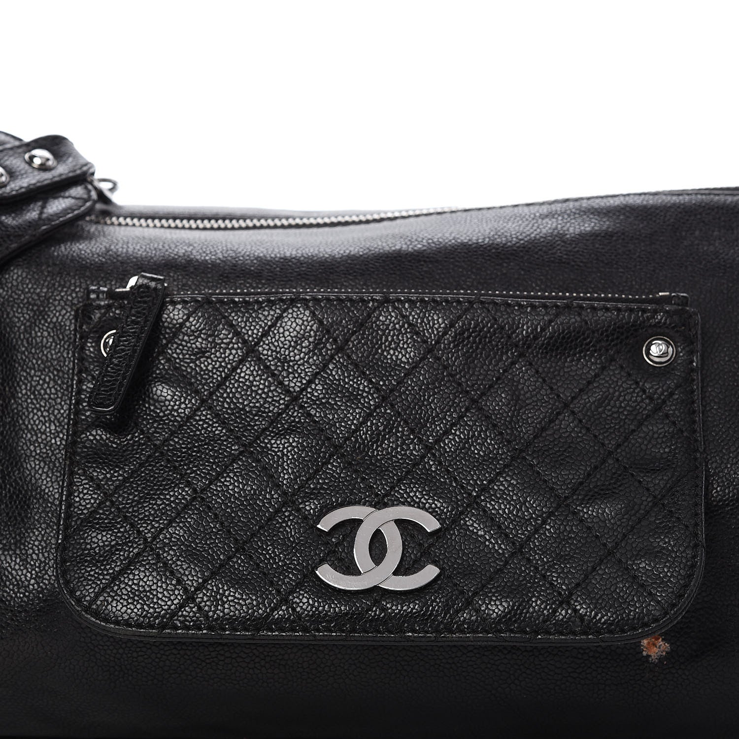 Chanel Glazed Caviar Pocket In The City Shoulder Bag Black 10 of 14
