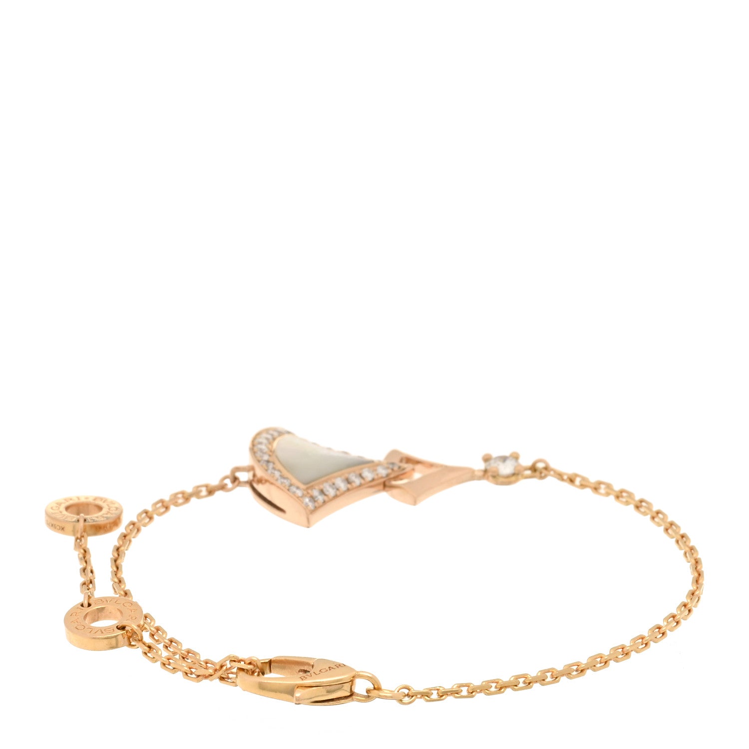 Bulgari 18K Rose Gold Diamond Mother of Pearl Divas' Dream Bracelet 2 of 3