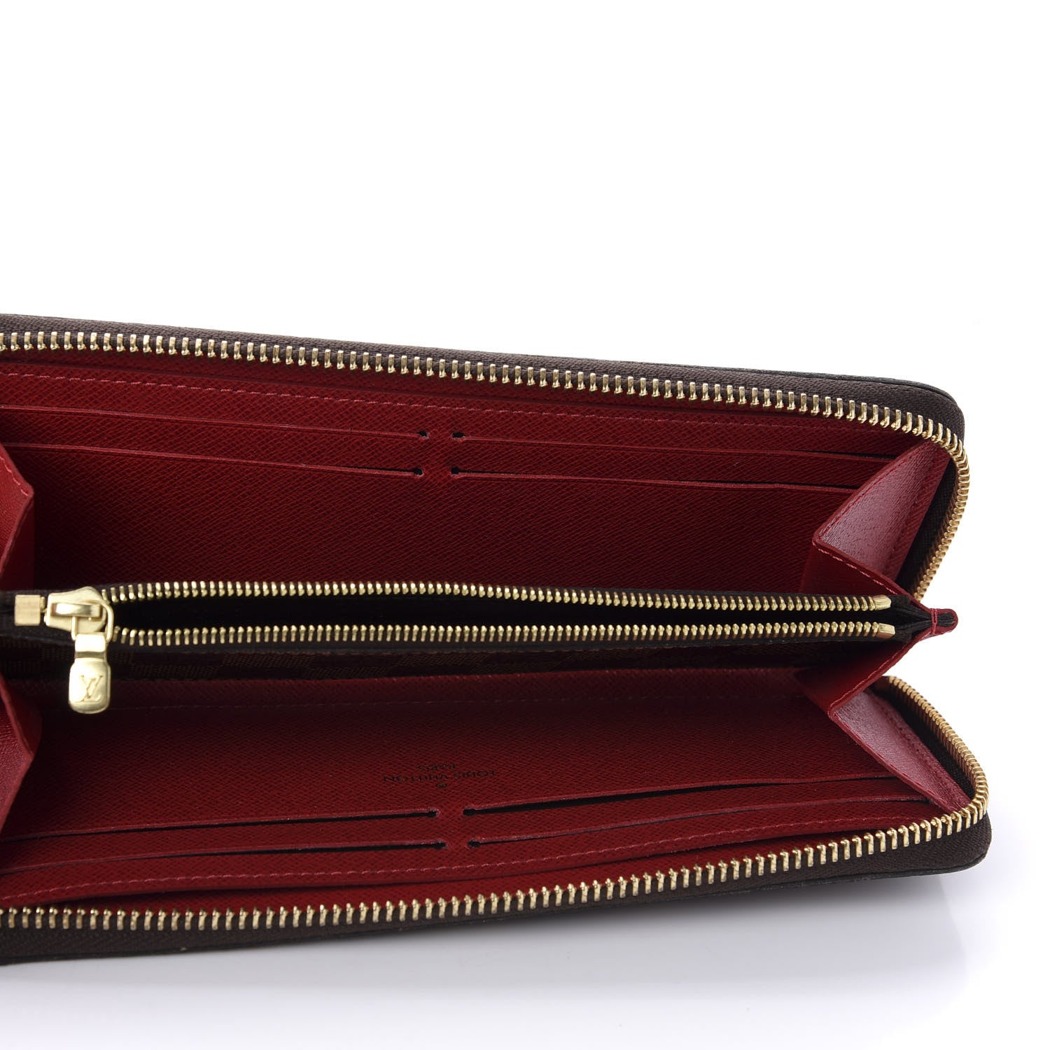 Louis Vuitton Damier Ebene Clemence Wallet Cherry 5 of 10