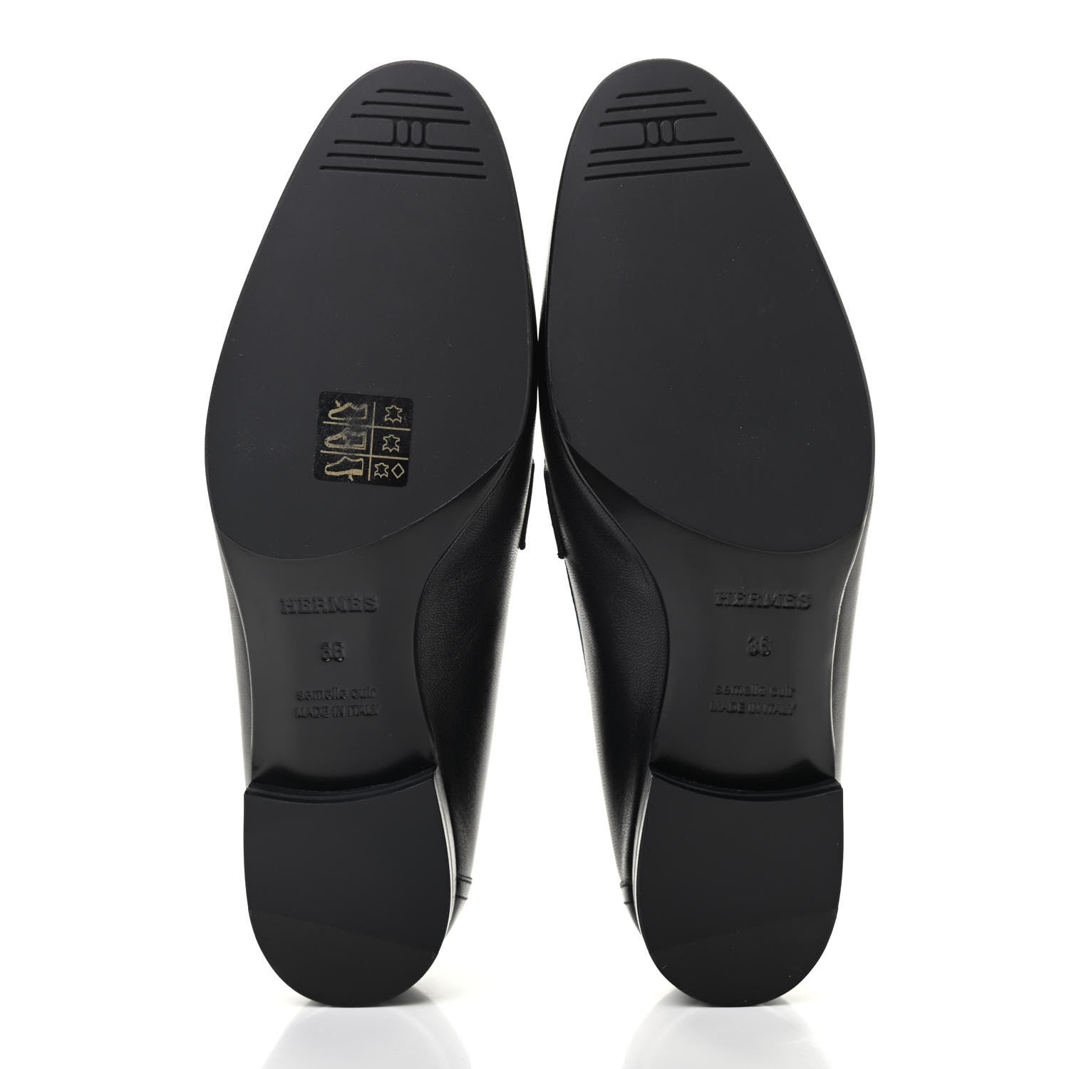 Hermes Goatskin Womens Paris Loafers 36 Black 5 of 8