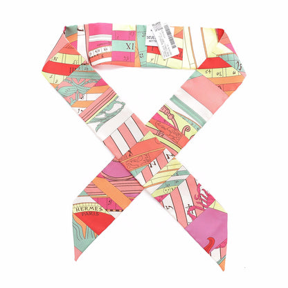 Hermes Silk Astrologie Twilly Rose Corail Vert Fluo 1 of 4