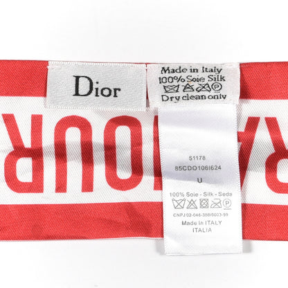Christian Dior Silk Dots Dioramour Mitzah Scarf White Red 3 of 3
