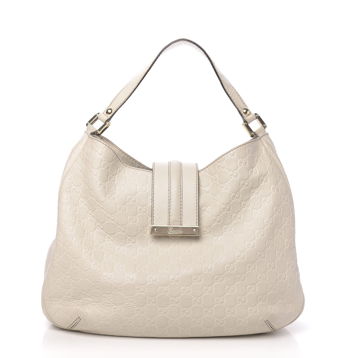 Gucci Guccissima Large New Ladies Web Hobo Off White 1 of 21