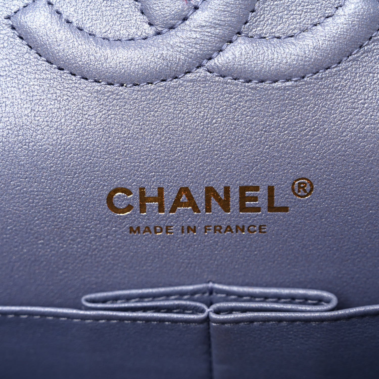 Chanel Metallic Lambskin Quilted Medium Double Flap Purple 6 of 11