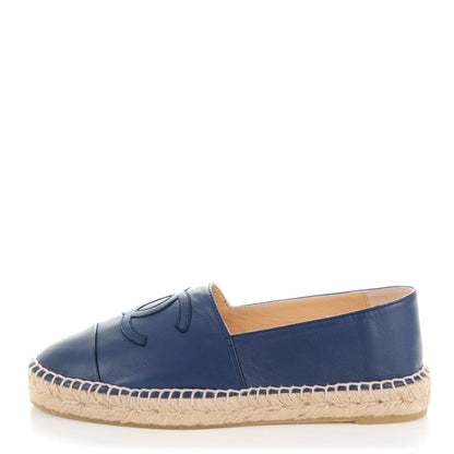Chanel Lambskin CC Espadrilles 39 Dark Navy 1 of 8