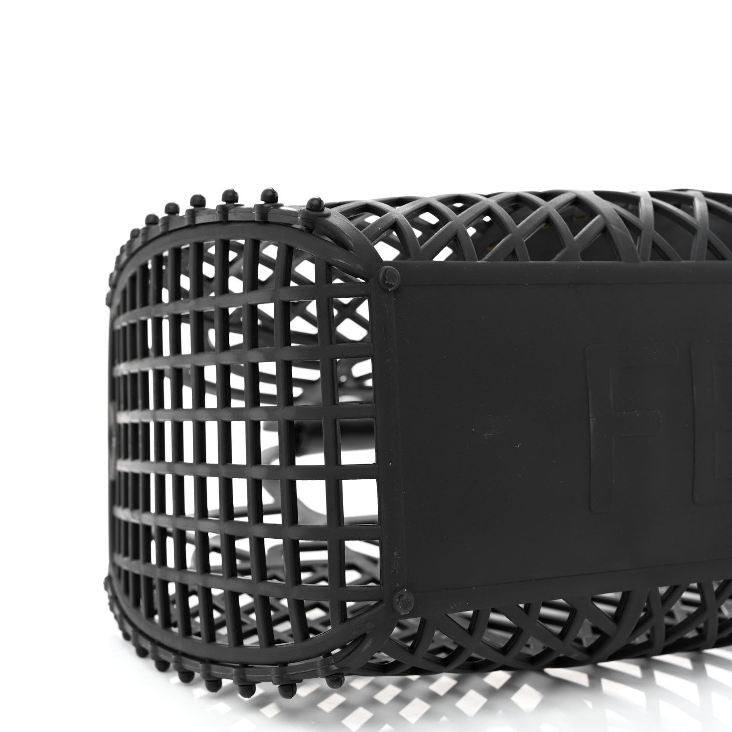 Fendi Recycled Plastic Vitello Liberty Matte Medium Fendi Basket Black Miele Scuro 10 of 11