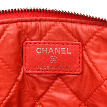 Chanel Calfskin Patent Quilted Medium Cosmetic Case Red 6 of 12