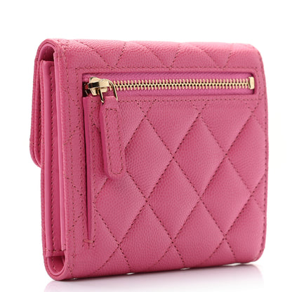 Chanel Caviar Quilted Compact Flap Wallet Pink 3 of 8
