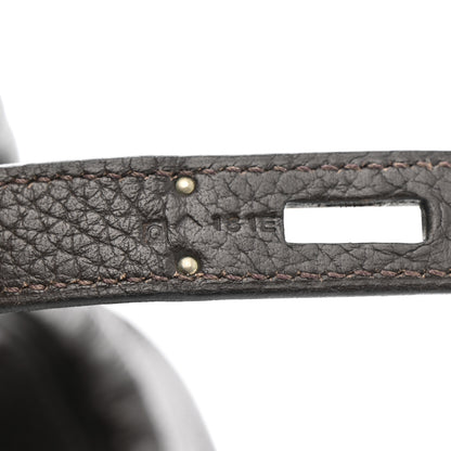 Hermes Taurillon Clemence Birkin 35 Chocolate 7 of 12
