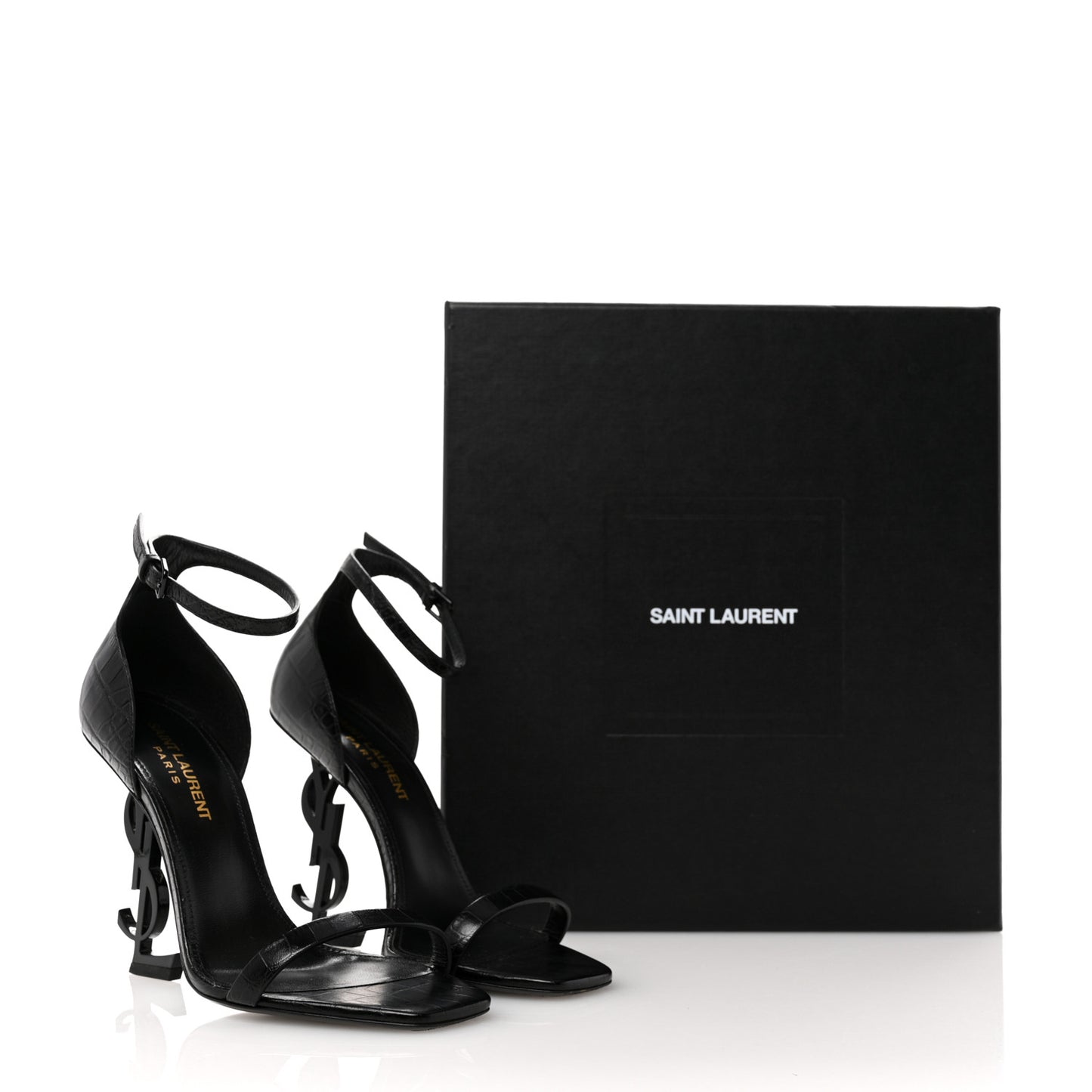Calfskin Fake Cocco Opyum 110 Sandals 36 Black