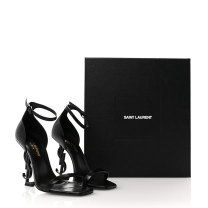 Saint Laurent Calfskin Fake Cocco Opyum 110 Sandals 36 Black 9 of 9
